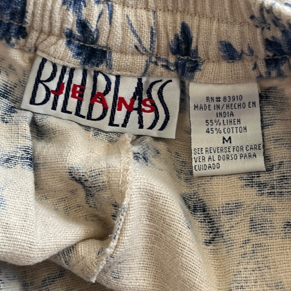 Vintage 90s Bill Blass High Rise Shorts Floral Print Linen Cotton Size Medium M - Picture 5 of 7
